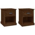 Miniatyrbillede 3 af 11: vidaXL sengeborde 2 stk. 39x39x47,5 cm konstrueret træ brunt eg -  Natborde