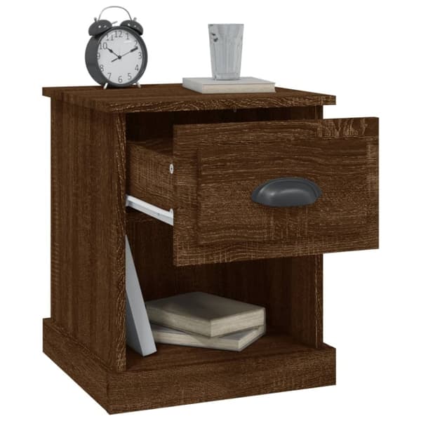 vidaXL sengeborde 2 stk. 39x39x47,5 cm konstrueret træ brunt eg -  Natborde