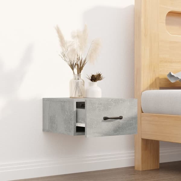 vidaXL Väggmonterat sängbord betonggrå 35x35x20 cm -  Nattduksbord