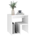 Miniatyrbillede 6 af 7: vidaXL sengebord 40x30x40 cm konstrueret træ hvid -  Natborde