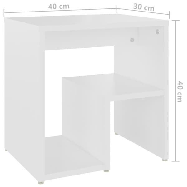 vidaXL sengebord 40x30x40 cm konstrueret træ hvid -  Natborde