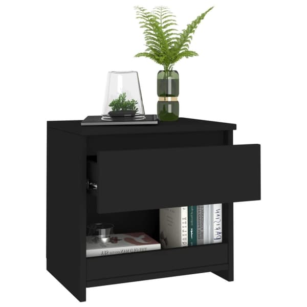 vidaXL sengeborde 2 stk. 40x30x39 cm spånplade sort - Natborde