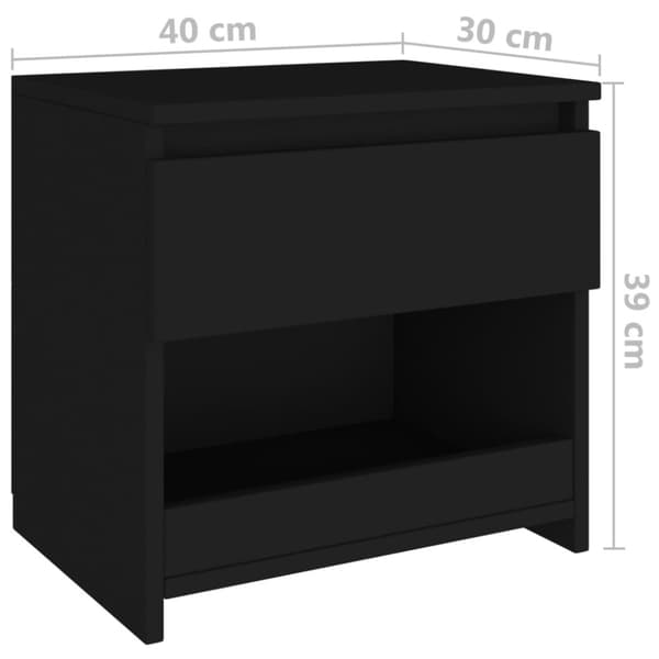 vidaXL sengeborde 2 stk. 40x30x39 cm spånplade sort - Natborde