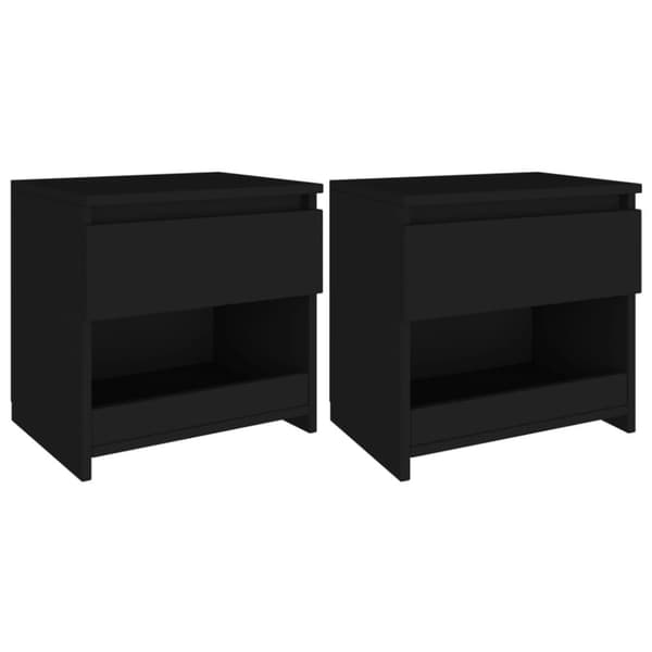 vidaXL sengeborde 2 stk. 40x30x39 cm spånplade sort - Natborde