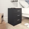 Miniatyrbillede 3 af 7: vidaXL sengeborde 2 stk. 38x35x56 cm konstrueret træ sort -  Natborde