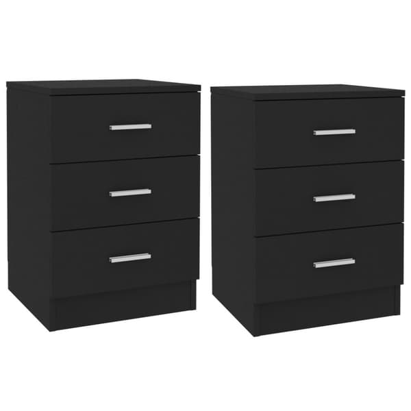 vidaXL sengeborde 2 stk. 38x35x56 cm konstrueret træ sort -  Natborde