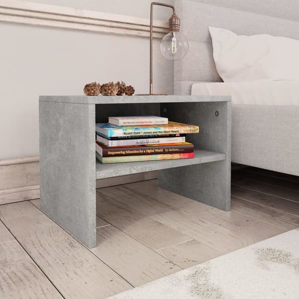 vidaXL Sängbord 2 st betonggrå 40x30x30 cm konstruerat trä - Nattduksbord