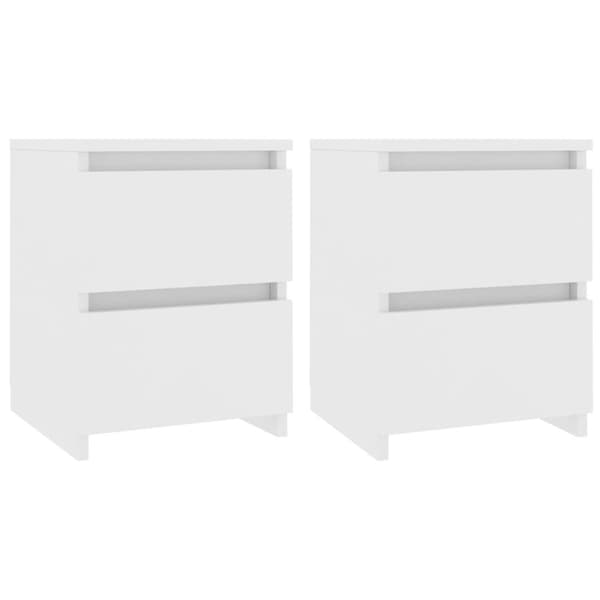 vidaXL sengeborde 2 stk. 30x30x40 cm konstrueret træ hvid - Natborde
