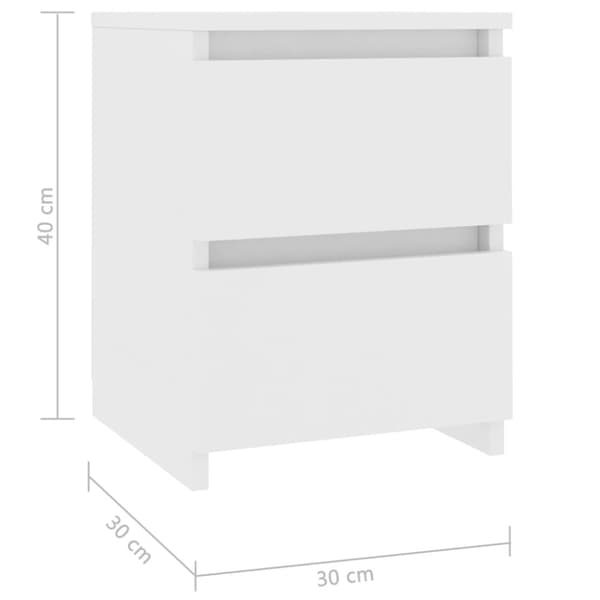 vidaXL sengeborde 2 stk. 30x30x40 cm konstrueret træ hvid - Natborde