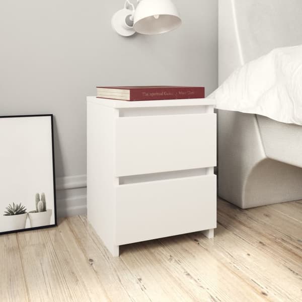 vidaXL sengeborde 2 stk. 30x30x40 cm konstrueret træ hvid - Natborde