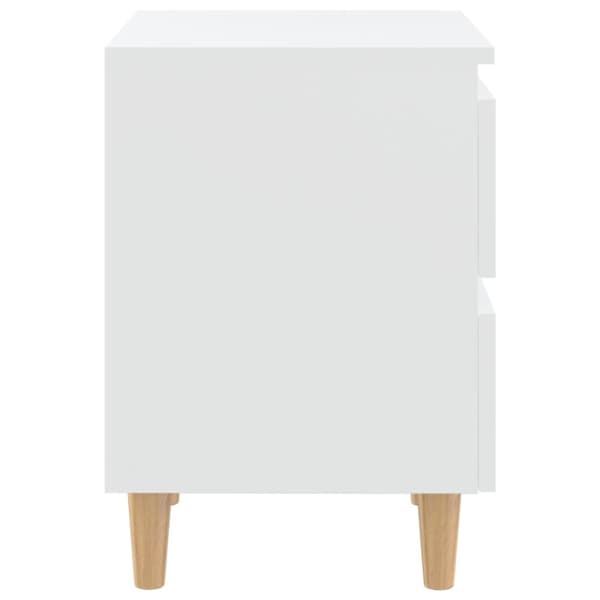 vidaXL sengeskabe med ben i massivt fyrretræ 2 stk. 40x35x50 cm hvid - Natborde