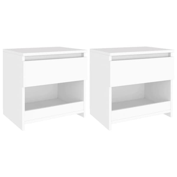 vidaXL sengeborde 2 stk. 40x30x39 cm konstrueret træ hvid - Natborde