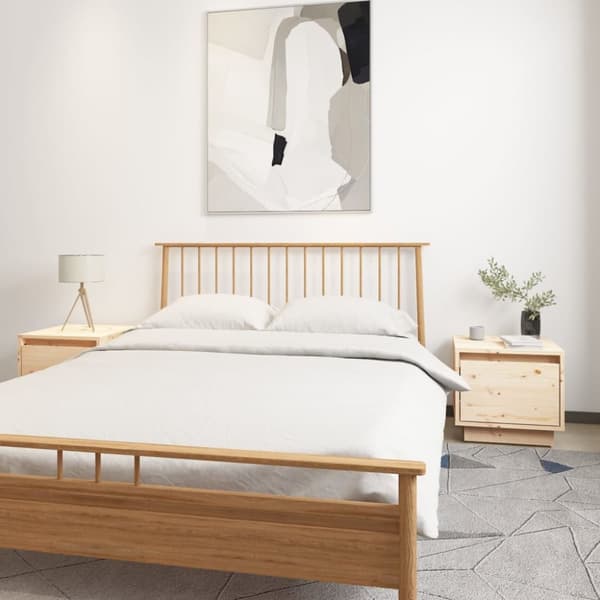 vidaXL sengeborde 2 stk. 35x34x32 cm massivt fyrretræ -  Natborde