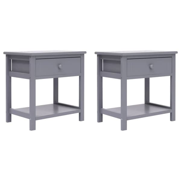 vidaXL Yöpöydät 2kpl harmaa 40x29x42 cm keisaripuu -  Yöpöydät
