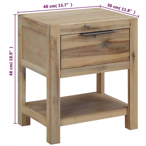 vidaXL natborde med skuffer 2 stk. 40x30x48 cm massivt akacietræ - Natborde
