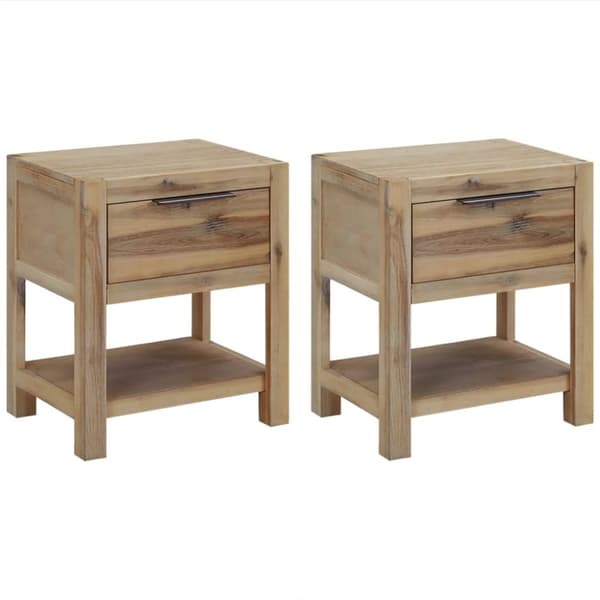 vidaXL natborde med skuffer 2 stk. 40x30x48 cm massivt akacietræ - Natborde