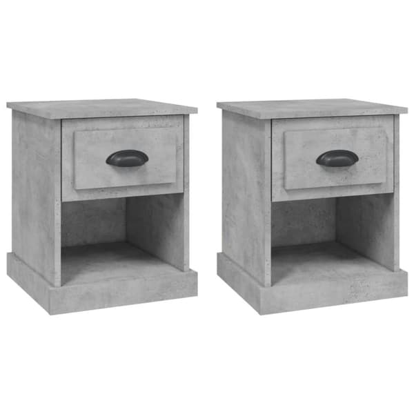 vidaXL sengeborde 2 stk. 39x39x47,5 cm konstrueret træ betongrå -  Natborde