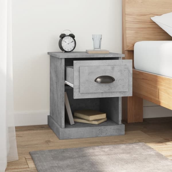 vidaXL sengeborde 2 stk. 39x39x47,5 cm konstrueret træ betongrå -  Natborde