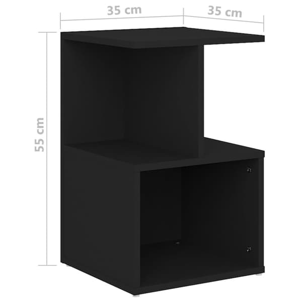 vidaXL Yöpöytä musta 35x35x55 cm tekninen puu - Yöpöydät