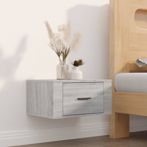 vidaXL væghængte sengeborde 2 stk. 50x36x25 cm grå sonoma-eg -  Natborde