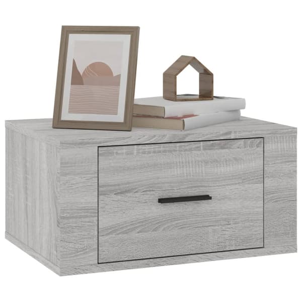 vidaXL væghængte sengeborde 2 stk. 50x36x25 cm grå sonoma-eg - Natborde