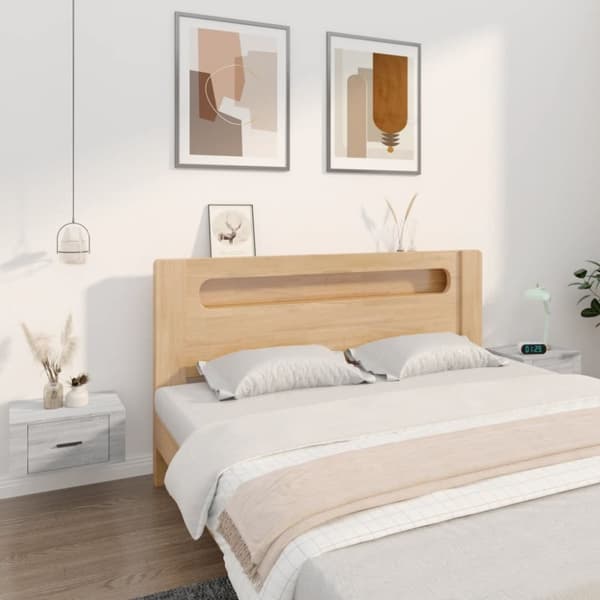 vidaXL væghængte sengeborde 2 stk. 50x36x25 cm grå sonoma-eg - Natborde
