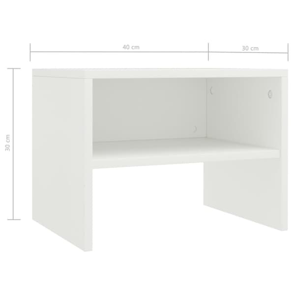 vidaXL sengeborde 2 stk. 40x30x30 cm konstrueret træ hvid - Natborde