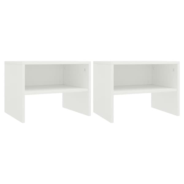 vidaXL sengeborde 2 stk. 40x30x30 cm konstrueret træ hvid - Natborde
