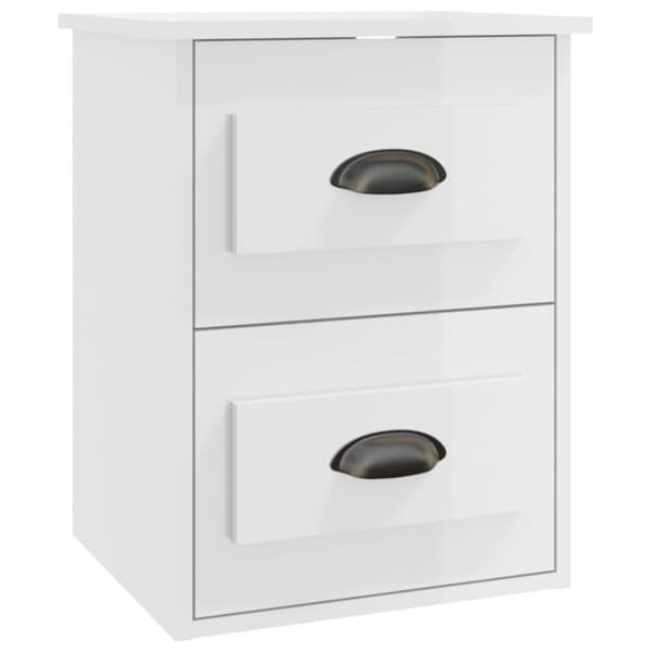 vidaXL Väggmonterade sängbord 2 st vit högglans 41,5x36x53cm - Nattduksbord