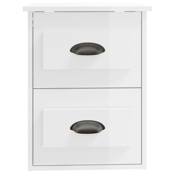 vidaXL Väggmonterade sängbord 2 st vit högglans 41,5x36x53cm - Nattduksbord