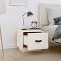 Miniatyrbillede 4 af 10: vidaXL sengeborde 2 stk. 40x34x35 cm massivt fyrretræ hvid -  Natborde