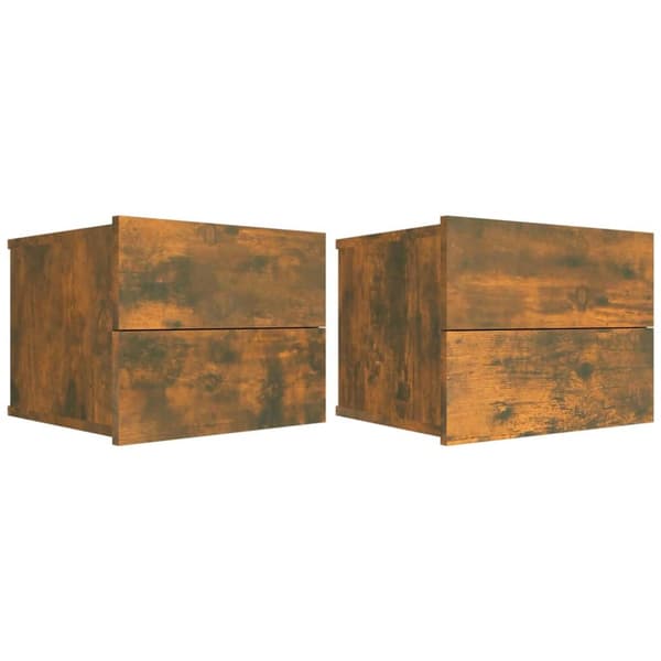 vidaXL sengeborde 2 stk. 40x30x30 cm konstrueret træ røget egetræ -  Natborde
