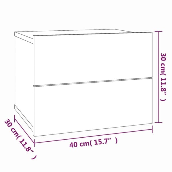 vidaXL sengeborde 2 stk. 40x30x30 cm konstrueret træ røget egetræ -  Natborde