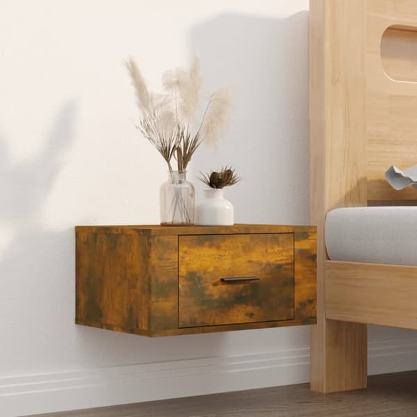 vidaXL væghængte sengeborde 2 stk. 50x36x25 cm røget egetræsfarve - Natborde