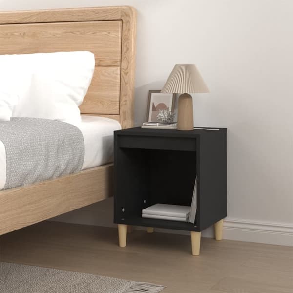 vidaXL sengebord 40x35x50 cm konstrueret træ sort - Natborde