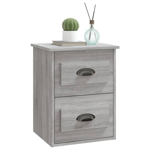 vidaXL væghængte sengeborde 2 stk. 41,5x36x53 cm grå sonoma-eg -  Natborde
