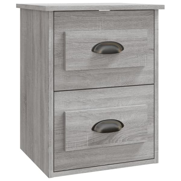 vidaXL væghængte sengeborde 2 stk. 41,5x36x53 cm grå sonoma-eg -  Natborde