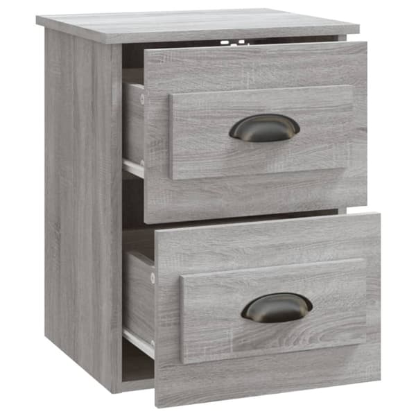 vidaXL væghængte sengeborde 2 stk. 41,5x36x53 cm grå sonoma-eg -  Natborde