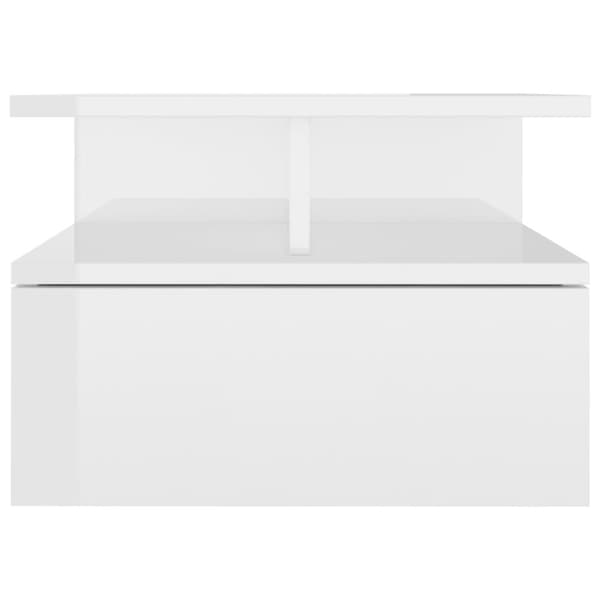 vidaXL svævende natbord 40 x 31 x 27 cm spånplade hvid højglans - Natborde