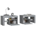 Miniatyrbillede 8 af 11: vidaXL sengeborde 2 stk. med LED-lys 70x36,5x40 cm grå sonoma-eg -  Natborde