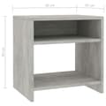 Miniatyrbillede 7 af 7: vidaXL sengebord 40x30x40 cm konstrueret træ Betongrå -  Natborde