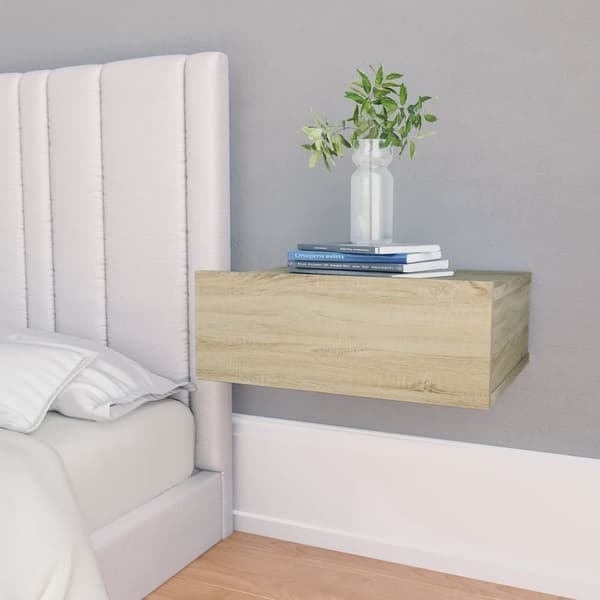 vidaXL Kelluvat yöpöydät 2 kpl Sonoma tammi 40x30x15 cm tekninen puu -  Yöpöydät