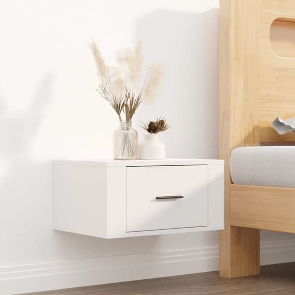 vidaXL væghængte sengeborde 2 stk. 50x36x25 cm hvid - Natborde