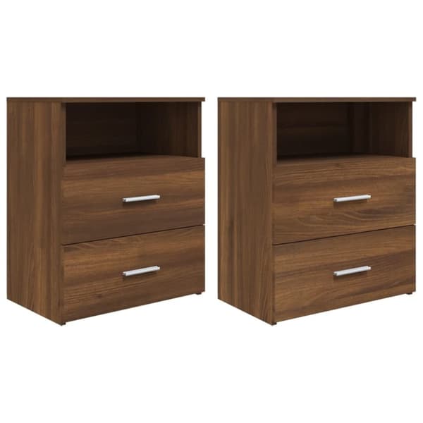 vidaXL Yöpöydät 2 kpl ruskea tammi 50x32x60 cm -  Yöpöydät