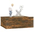 Miniatyrbild 5 av 11: vidaXL Svävande sängbord 2 st rökfärgad ek 40x30x15 cm konstruerat trä -  Nattduksbord