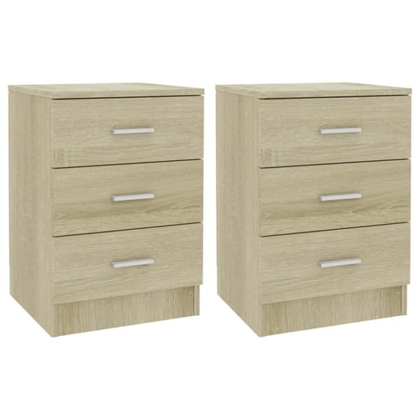 vidaXL sengeborde 2 stk. 38x35x56 cm konstrueret træ sonoma-eg - Natborde