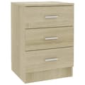 Miniatyrbillede 4 af 8: vidaXL sengeborde 2 stk. 38x35x56 cm konstrueret træ sonoma-eg -  Natborde
