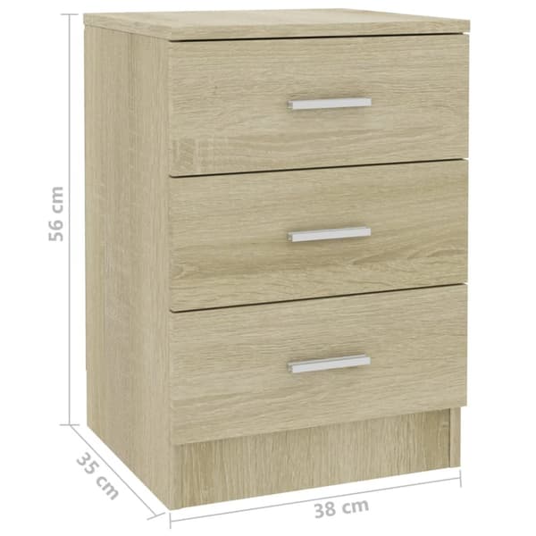 vidaXL sengeborde 2 stk. 38x35x56 cm konstrueret træ sonoma-eg - Natborde