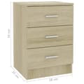 Miniatyrbillede 8 af 8: vidaXL sengeborde 2 stk. 38x35x56 cm konstrueret træ sonoma-eg -  Natborde