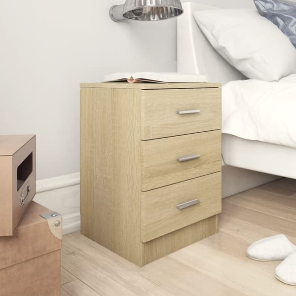 vidaXL sengeborde 2 stk. 38x35x56 cm konstrueret træ sonoma-eg -  Natborde